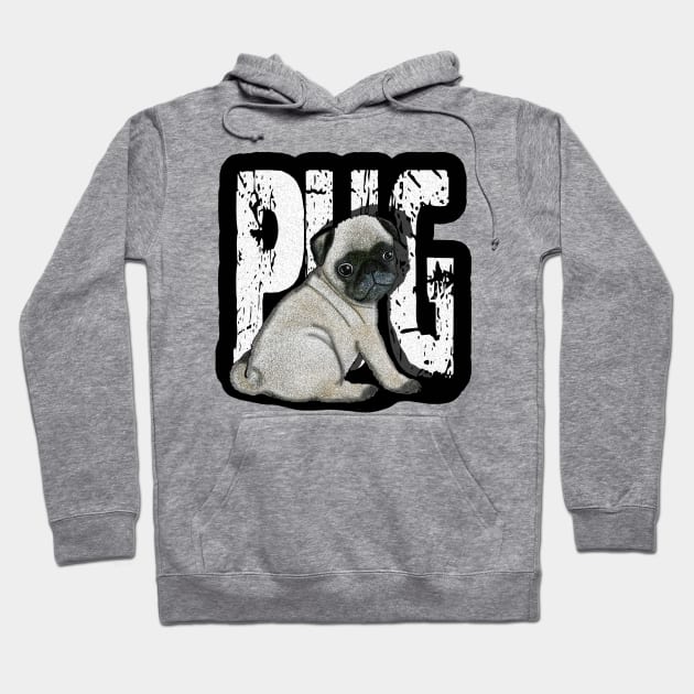 Cute Pug Hoodie by valentinahramov